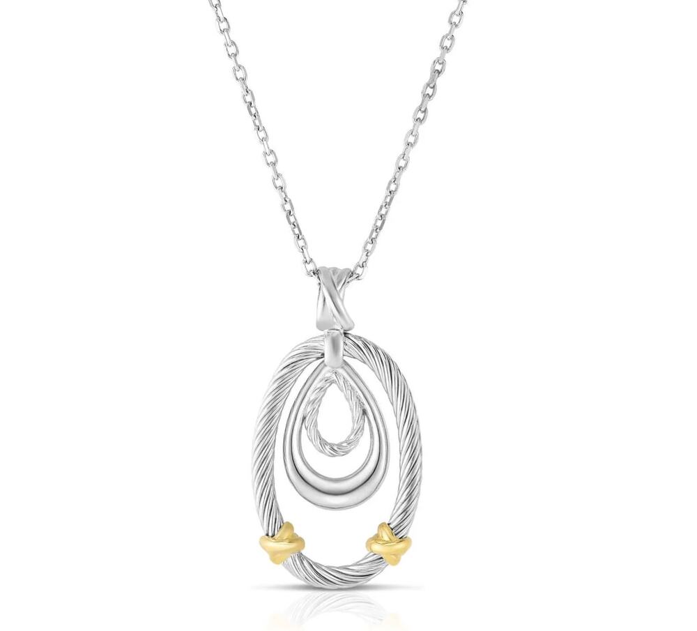 Phillip Gavriel Sterling Silver & 18K Gold Abbraccio Oval Necklace Pendant